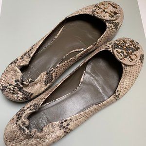 Tory Burch Snake Embossed Leather Ballet Flats